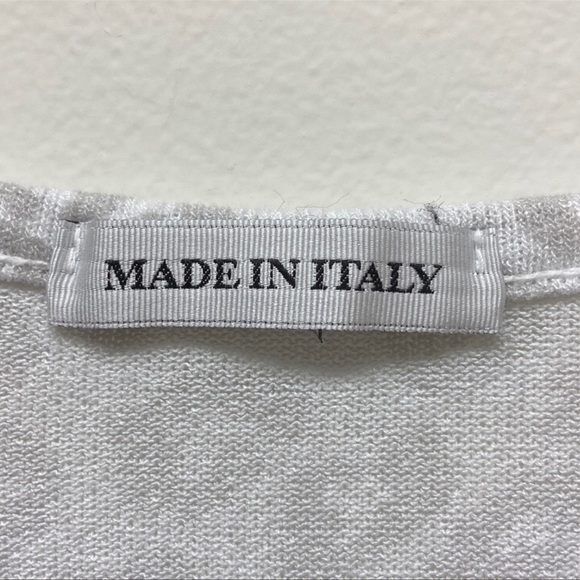 Made in Italy | Animal Print Blouse Dolman Sleeve Tie Waist White/Gray X… - Picture 6 of 14